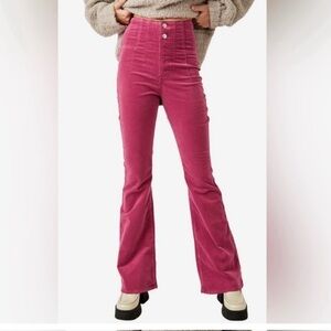 Free People Jayde Corduroy Flare Jeans Women Size 28 High Rise Retro NWOT